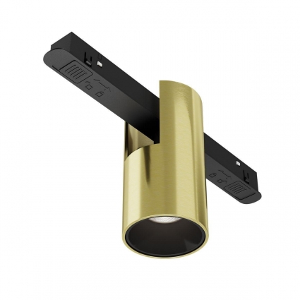Трековый светодиодный светильник Maytoni Technical Magnetic Exility Alfa TR122-4-7W-DS-BS в современном стиле, цвет латунь