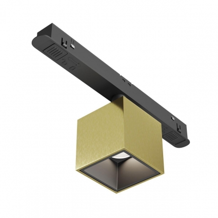 Трековый светодиодный светильник Maytoni Technical Magnetic Exility Alfa S TR133-4-7W-DS-BS в современном стиле, цвет латунь