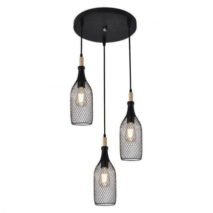Подвесная люстра Seven Fires Veronica WD4002/3P-BK-WD цвет черный, мощность 180 Вт