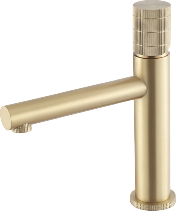 Смеситель для раковины Vincea Groove VBF-4G1BG4 брашированное золото однорычажный, длина излива 14 см