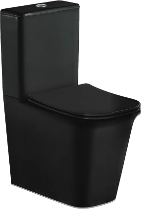 Унитаз-компакт Cerutti SPA Arno MB CT9827 безободковый, с микролифтом, матовый черный, 34.5x62 см