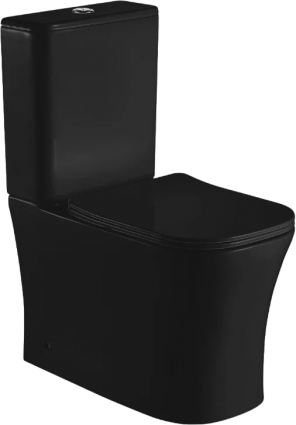 Унитаз-компакт Cerutti SPA Marmolada MB CT9826 безободковый, с микролифтом, матовый черный, 36.5x62 см