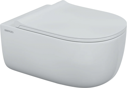 Унитаз подвесной Berges Wasserhaus Ego XL Rimless 082138 безободковый, с микролифтом, белый, 36x54 см