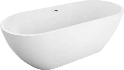 Акриловая ванна BelBagno Uno BB701 140x70 см, отдельностоящая, овальная, со сливом-переливом, с донным клапаном, объем 190 л.