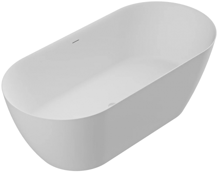 Ванна из искусственного камня Cezares Relax Solid Surface 170x80 см, отдельностоящая, овальная, со сливом-переливом, с донным клапаном, матовая, объем 350 л., с антискользящим покрытием