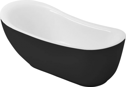 Акриловая ванна Grossman Style GR-2303MB 180x90 см, отдельностоящая, овальная, с каркасом, со сливом-переливом, черная, матовая, объем 220 л., с антискользящим покрытием
