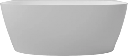 Ванна из искусственного камня WHITECROSS Pearl A 155x80 см, овальная, с донным клапаном, белый глянец, пристенная, объем 345 л.