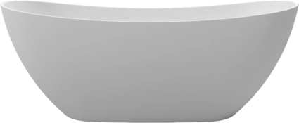Ванна из искусственного камня WHITECROSS Onyx C 160x75 см, отдельностоящая, овальная, с донным клапаном, белая матовая, объем 336 л.