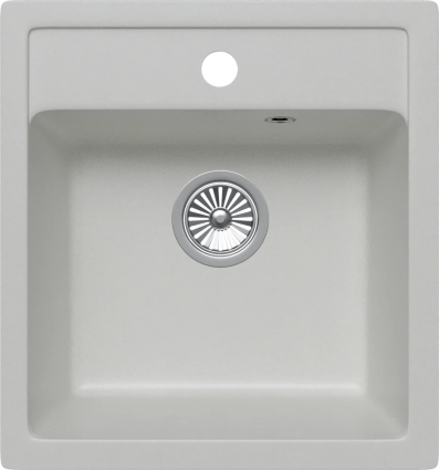 Мойка кухонная Domaci Римини DG 50-46-650, белая, матовая, квадратная, 45.7x50 см