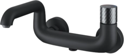 Смеситель для ванны с душем Iddis Twist TWIBLBTi02WA черный матовый, длина излива 13.6 см