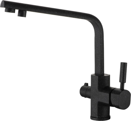 Смеситель для кухни Kaiser Decor 40144-12 черный мрамор однорычажный, длина излива 23 см