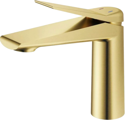 Смеситель для раковины ESKO Shanghai SHA26Gold брашированное золото однорычажный, длина излива 13.6 см