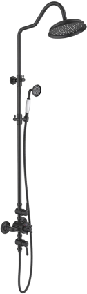 Душевая стойка Акватек Классик AQ2563MB матовая черная цвет черный, штанга 152.9 см