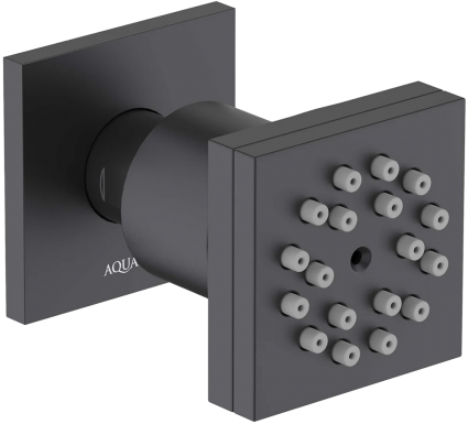 Душевая форсунка Акватек AQ2098MB матовая черная цвет черный, штанга 5 см