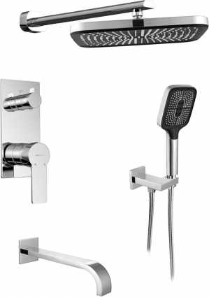 Душевой комплект Elghansa Squareline 54Q0743 (Set-45) хром, С ВНУТРЕННЕЙ ЧАСТЬЮ, шланг 150 см