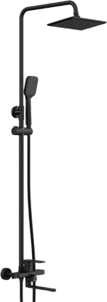Душевая стойка Elghansa Heffen 2353520-2H-Black черный штанга 150 см, шланг пластиковый 150 см