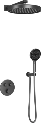 Душевой комплект Sancos Space SC3006GMG вороненая сталь, С ВНУТРЕННЕЙ ЧАСТЬЮ, шланг пластиковый 150 см, 1 режим
