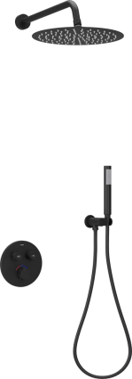 Душевой комплект Sancos Link SC3005MB черный матовый, С ВНУТРЕННЕЙ ЧАСТЬЮ, шланг пластиковый 150 см, 1 режим