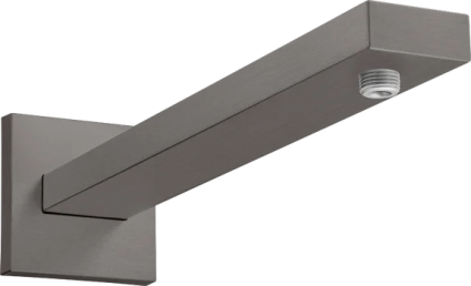 Кронштейн для верхнего душа Hansgrohe Square 27694340 38,9 см, матовый черный хром, цвет темный хром