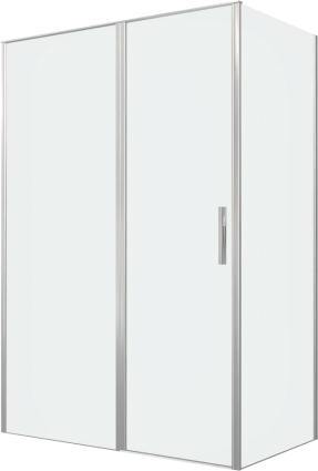 Душевой уголок Allen Brau Priority 140x80, профиль серебро браш, стекло прозрачное, прямоугольный, двери распашные