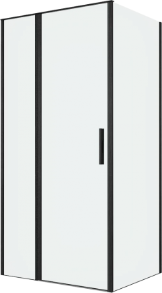 Душевой уголок Allen Brau Priority 100x80, профиль черный браш, стекло прозрачное, прямоугольный, двери распашные