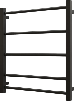 Полотенцесушитель водяной Grota Simple 60x53, RAL9005 черный матовый, лесенка