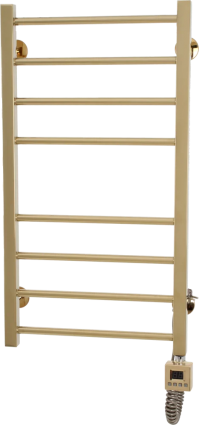 Полотенцесушитель электрический Domoterm Квадро П8 50x80, правый, золото, лесенка