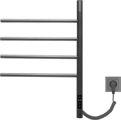 Полотенцесушитель электрический Vincea VTD-1S1CGE графит серый, E-образный