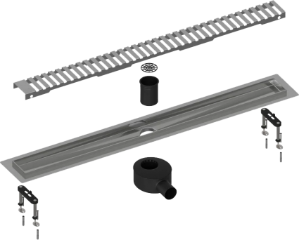 Душевой трап (лоток) Timo Drain Systems DS230108/00 800 вставка lines, хром, выпуск боковой