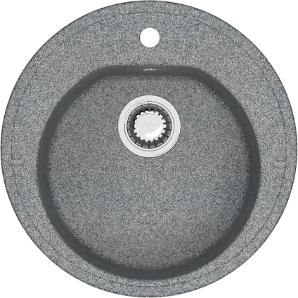 Мойка кухонная Domaci Болонья М-03-005 серая матовая, круглая, 50.5x50.5 см