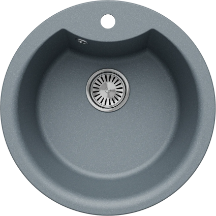 Мойка кухонная Tolero Classic R-108E грей матовая, круглая, 51x51 см