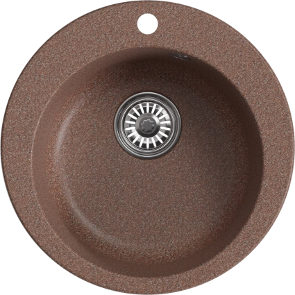 Мойка кухонная Mixline ML-GM13 терракотовая матовая, круглая, 49.5x49.5 см