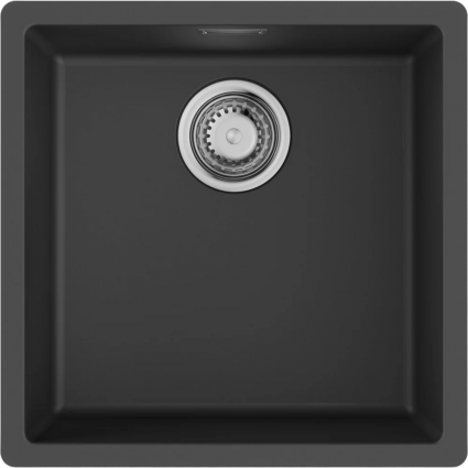 Мойка кухонная Omoikiri Yamakawa 45T-Integra-BL черная матовая, квадратная, 43.3x43.3 см