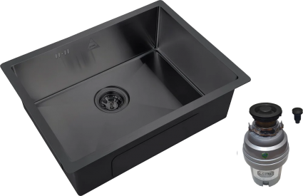 Комплект Мойка кухонная Zorg Steel Hummer SH 5844 GRAFIT + Измельчитель ZR-75 D GRAFIT мощность 750 Вт