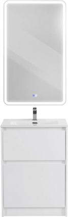 Мебель для ванной BelBagno Kraft 60 напольная, bianco opaco, раковина BB600ETL, матовая, с ящиками
