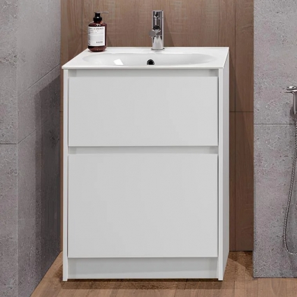 Тумба для комплекта BelBagno Kraft 60 напольная, bianco opaco, матовая, с ящиками