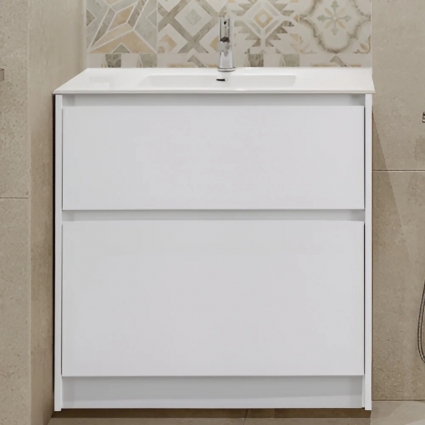 Тумба для комплекта BelBagno Kraft 39 80 напольная, bianco opaco, матовая, с ящиками