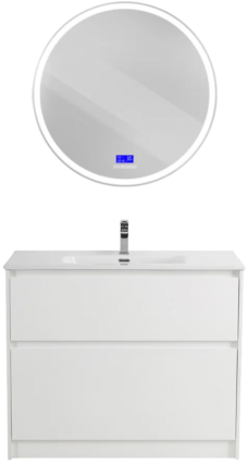 Мебель для ванной BelBagno Kraft 100 напольная, bianco opaco, раковина BB1000ETL, матовая, с ящиками