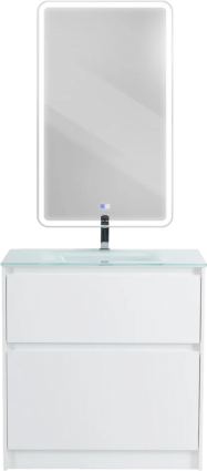 Мебель для ванной BelBagno Kraft 80 напольная, bianco opaco, раковина BB810/465-LV-VTR-BL, матовая, с ящиками