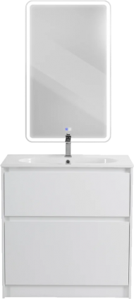 Мебель для ванной BelBagno Kraft 80 напольная, bianco opaco, раковина LOV-800-LVB, матовая, с ящиками