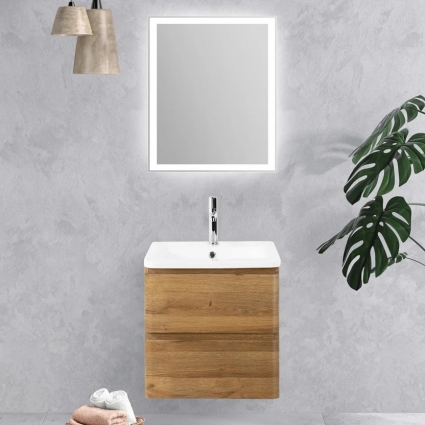 Мебель для ванной BelBagno Albano-Cer 60 подвесная, rovere rustico, глянцевая, с ящиками