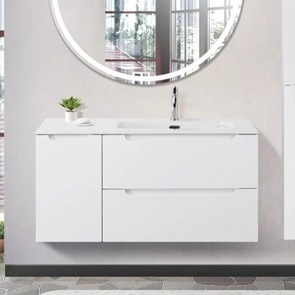 Тумба для комплекта BelBagno Etna 100 R 2 ящика, дверца, bianco lucido, подвесная, глянцевая