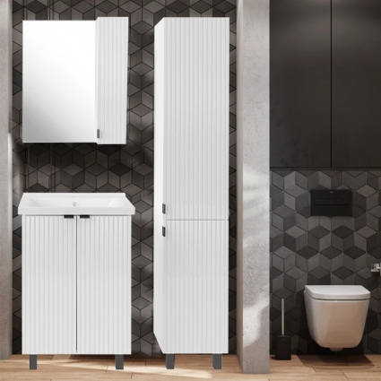 Шкаф-пенал ASB-Mebel Дора 35 белый напольный, матовый, с дверками