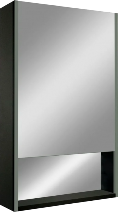 Зеркало-шкаф Art&Max Foggia AM-Fog-600-800-1D-R-DS-F-Nero 60х80, черное, с подсветкой