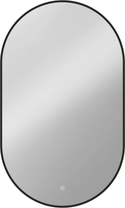 Зеркало Art&Max Torino AM-Tor-500-900-DS-F-Nero 50х90, черное, с LED-подсветкой, 6000k