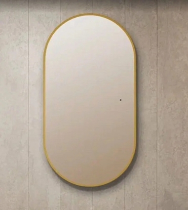 Зеркало Art&Max Torino AM-Tor-550-1050-DS-Gold 55х105, золотое, с LED-подсветкой, 6000k