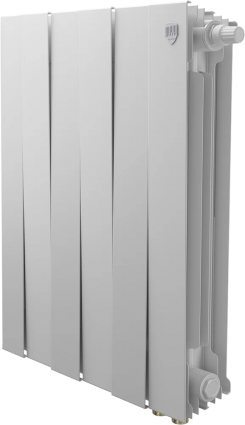 Радиатор биметаллический Royal Thermo Piano Forte 500 VDR80 6 секций, межосевое расстояние 8 см, bianco traffico, на площадь 13 кв.м., белый