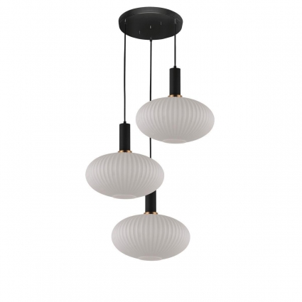 Подвесная люстра Lumina Deco Floril LDP 1216-3 WT+BK цвет белый, мощность 180 Вт