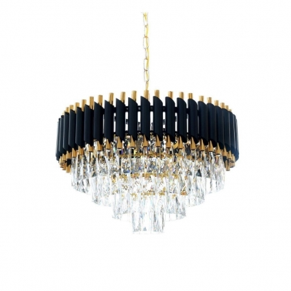 Подвесная люстра Lumina Deco Funneli LDP 6003-550 BK+F.GD в стиле модерн, цвет черный