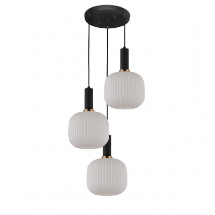 Подвесная люстра Lumina Deco Gato LDP 1217-3 WT+BK цвет белый, мощность 180 Вт